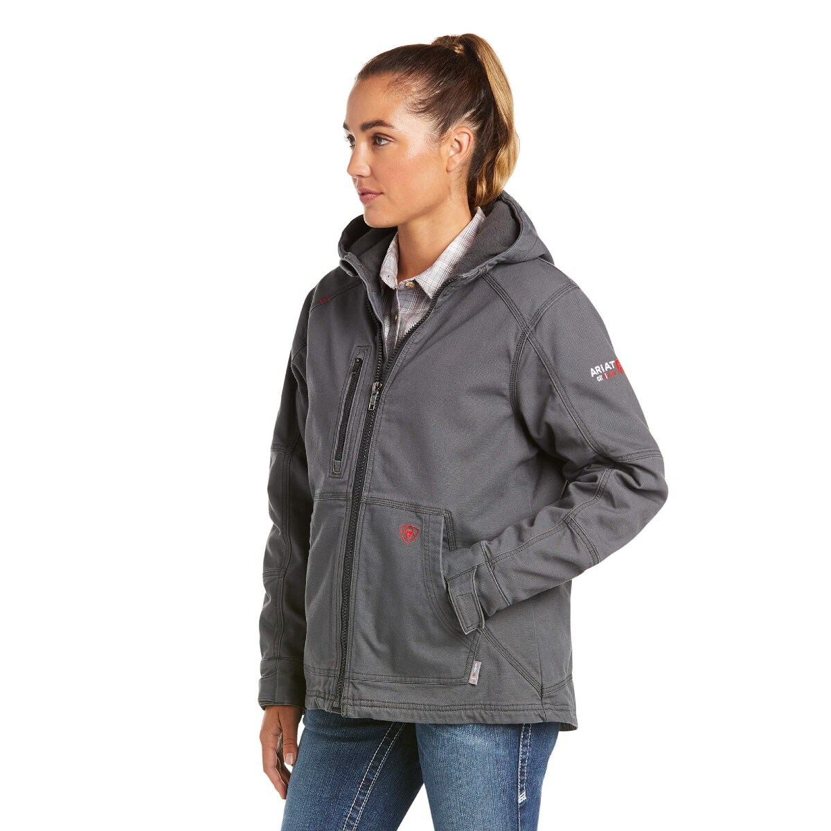 Women's Ariat FR DuraLight Stretch Canvas Jacket in Iron Gray